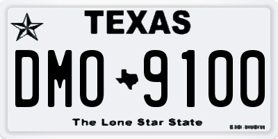 TX license plate DMO9100