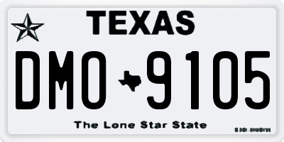 TX license plate DMO9105