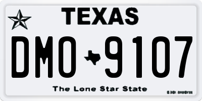 TX license plate DMO9107