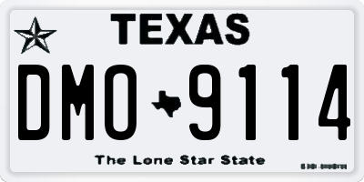 TX license plate DMO9114