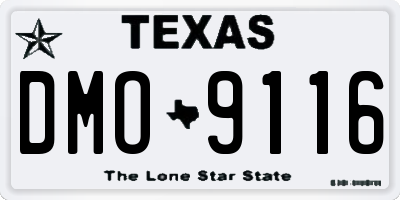 TX license plate DMO9116