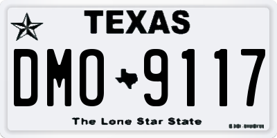 TX license plate DMO9117