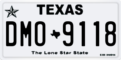 TX license plate DMO9118