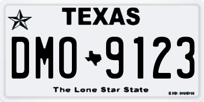 TX license plate DMO9123