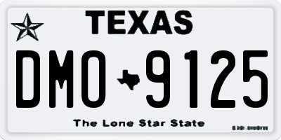 TX license plate DMO9125