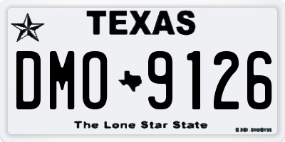 TX license plate DMO9126