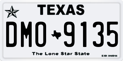 TX license plate DMO9135