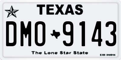 TX license plate DMO9143