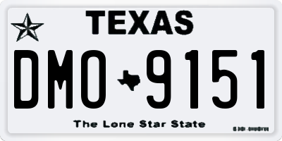 TX license plate DMO9151