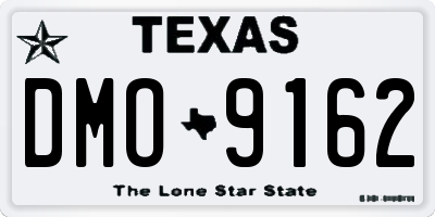 TX license plate DMO9162