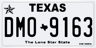 TX license plate DMO9163
