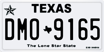 TX license plate DMO9165