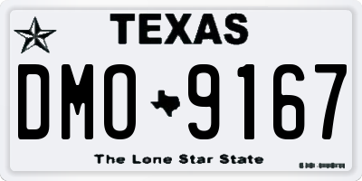 TX license plate DMO9167