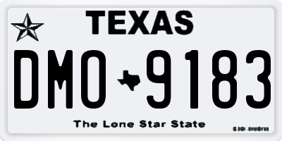 TX license plate DMO9183