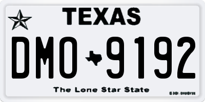 TX license plate DMO9192