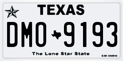 TX license plate DMO9193