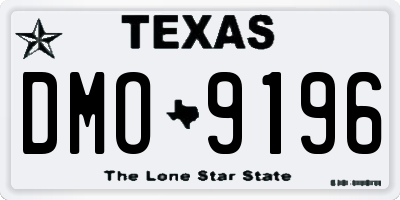 TX license plate DMO9196