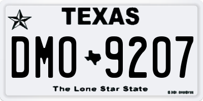 TX license plate DMO9207