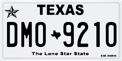 TX license plate DMO9210