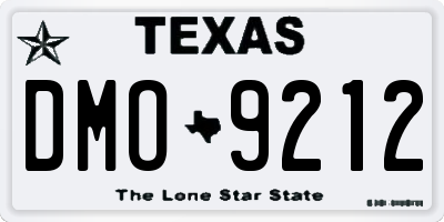 TX license plate DMO9212