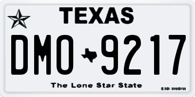 TX license plate DMO9217