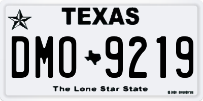TX license plate DMO9219