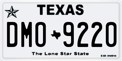 TX license plate DMO9220