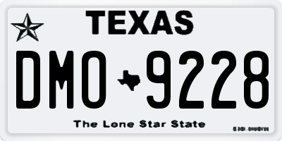 TX license plate DMO9228