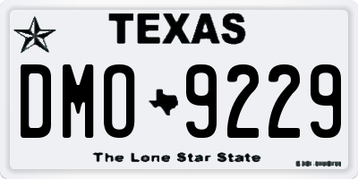 TX license plate DMO9229