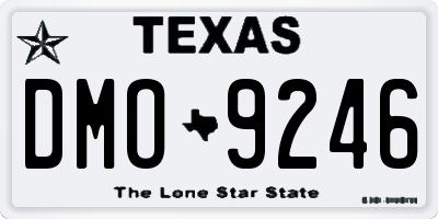TX license plate DMO9246