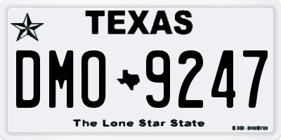 TX license plate DMO9247