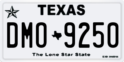 TX license plate DMO9250