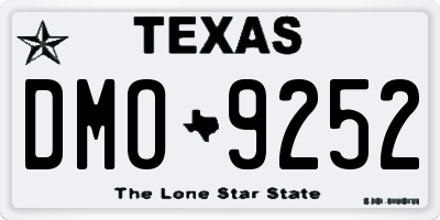 TX license plate DMO9252