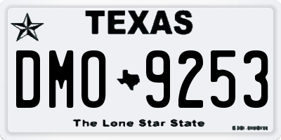 TX license plate DMO9253
