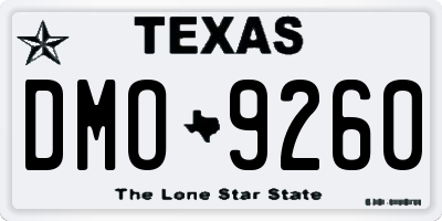 TX license plate DMO9260