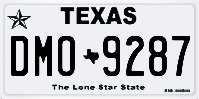 TX license plate DMO9287