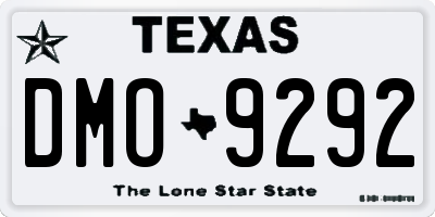 TX license plate DMO9292