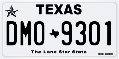 TX license plate DMO9301