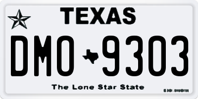 TX license plate DMO9303