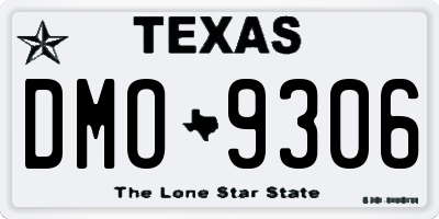 TX license plate DMO9306