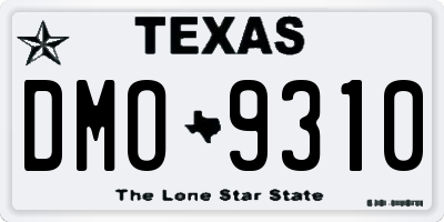 TX license plate DMO9310