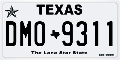 TX license plate DMO9311