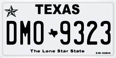 TX license plate DMO9323