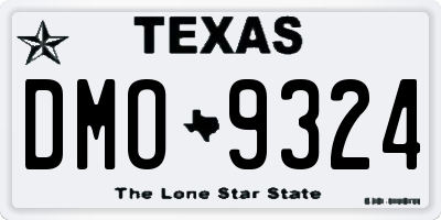 TX license plate DMO9324