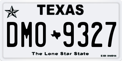TX license plate DMO9327