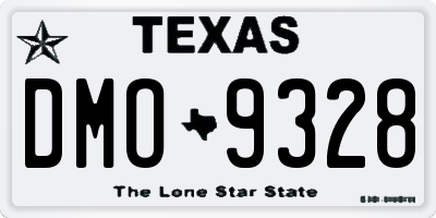 TX license plate DMO9328