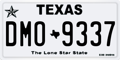 TX license plate DMO9337