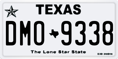TX license plate DMO9338