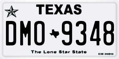TX license plate DMO9348