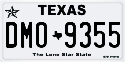 TX license plate DMO9355